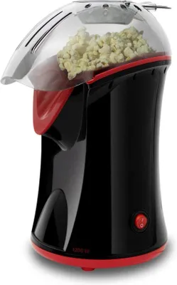 Productafbeelding van Popcornmachine - Popcornmaker - Automatische smeltbeveiliging - Doseerklep - Oververwarmingsbeveiliging - 1200W - Zwart