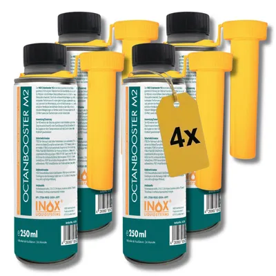 Produktbild von INOX® Oktan Booster, 4 x 250ml Additiv verbessert Oktan Zahl, Startverhalten