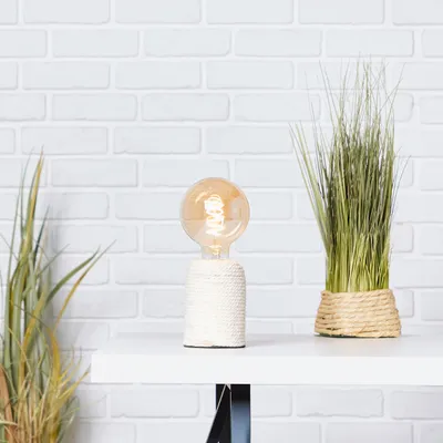 Zdjęcie produktu dla BRILLIANT CARDU lampa stołowa 11,5 cm beton / lina natura