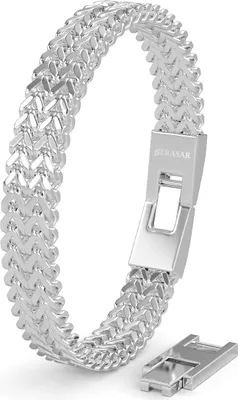 Produktbild von SERASAR | Premium Edelstahl Armband Herren [Franco] |Rostfreier 316L Chirurgenstahl | Wasserfest | Sicherer Verschluss | Inklusive Schmuckschachtel | Farbe: Silber | Lnge: 23cm