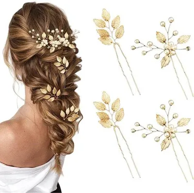 Productafbeelding van Ibenzoa® Elegante vintage bruidshaarspelden met kristallen en parels, set van 4 – 2 designs (10×5,5 cm & 11×4 cm), handgemaakt van koperdraad en metaallegering