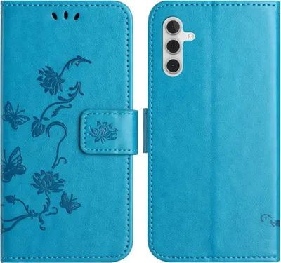 Produktbild von Samsung Galaxy A56 Hülle - Coverup Blumen & Schmetterlinge Klapphülle - Blau