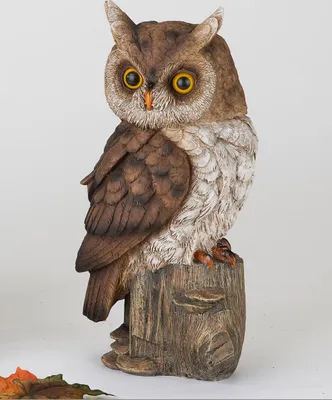 Produktbild von Dekofigur Eule auf Baumstamm LANDHAUS H. 28cm braun naturfarben Formano