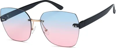 Produktbild von styleBREAKER Damen Sonnenbrille Rahmenlos mit getönten Rechteckigen Polycarbonat Gläsern, Kunststoff Bügeln 09020145