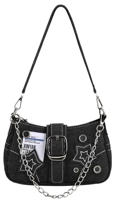 Image de Sac bandoulière Y2K avec motif brodé d'étoiles