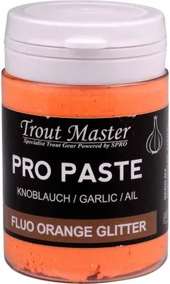 Produktbild von Trout Master Pro Paste - 60g Forellenteig Forellenpaste, Farbe:Fluo Orange Glitter