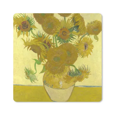 Produktbild von MuchoWow® Mauspad Mousepad Sonnenblumen - Vincent van Gogh 30x30 cm - Mousepads - Maus Mat - Pad - Mausunterlage - Gaming