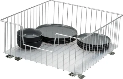 Produktbild von bremermann Schrank-Korbauszug 50 cm mit Einlegeboden, Küchenschublade zum Nachrüsten, Schrankauszug aus Metall, chrom