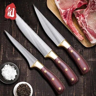 Produktbild von Profi Messer Set, Scharfe Fleischermesser Set aus Chefmesser Filetiermesser Ausbeinmesser