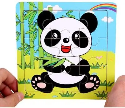 Produktbild von Holzpuzzle im Rahmen Pädagogisches Panda-Puzzle