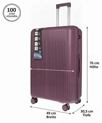 Produktbild von Großer XL Koffer Herren Damen Volumen 110 Liter Reisekoffer Hartschalenkoffer Reisen Zahlenschloss mit Sicherheitsreißverschluss in Blau, Navy