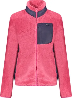 Produktbild von Damen Fleece-Sweatshirt Rosa mit Reißverschluss und Taschen
