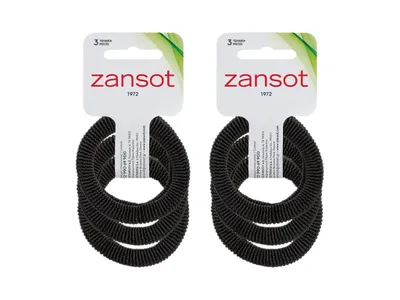 Obrázok produktu pre Zansot, 2 kusy elastických gumičiek do vlasov, čierna farba, 3 kusy