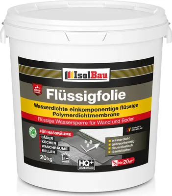 Produktbild von Isolbau Flüssigfolie 20kg - Dichtfolie für Bad, Dusche & Küche - für Wand & Boden - Lösemittelfreie, wasserdichte Abdichtung Dichtmasse -  Badabdichtung