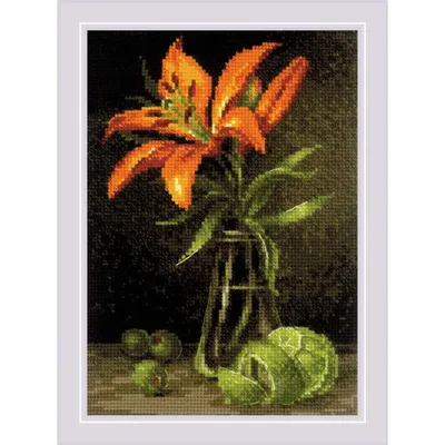 Produktbild von Kreuzstichset Riolis "Lilie und Limette", 15x21cm