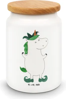 Produktbild von Mr. & Mrs. Panda Dose Einhorn Joker - Weiß - Geschenk, Unicorn, Einhörner, behälter, Hofnarr, Mittelalter, Kasper, Kaffeedose, Vorratsbehälter, Keksdose, zuckerdose