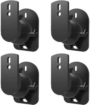 Productafbeelding van Home-cinema-systeem - Wandmontageset - Luidsprekerhouders - Verstelbare hoek - 4 stuks - Zwart