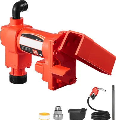Immagine prodotto di SucceBuy Pompa elettrica per carburante, 230V AC, pompa di travaso diesel, 57L/min, con chiusura automatica dell'ugello, tubo di mandata, adatta per miscele di benzina, paraffina, biodiesel ed etanolo
