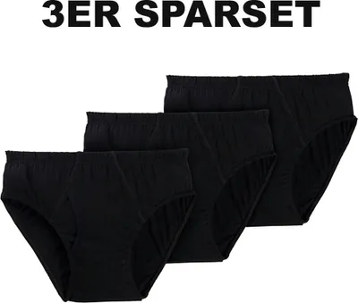 Produktbild von 3 Stück Herrenslips Schlüpfer Unterhosen Slips mit Eingriff schwarz Grösse M (6)