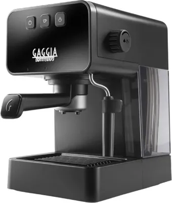 A black Gaggia Espresso Style espresso machine is shown against a white background.