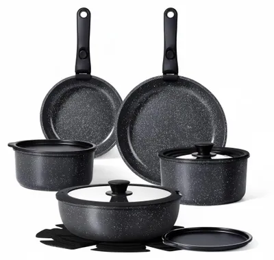 Imagen del producto de JL Cuisine - Juego de sartenes - 8 piezas - Recubrimiento antiadherente - Apto para inducción, Imagen generada por IA