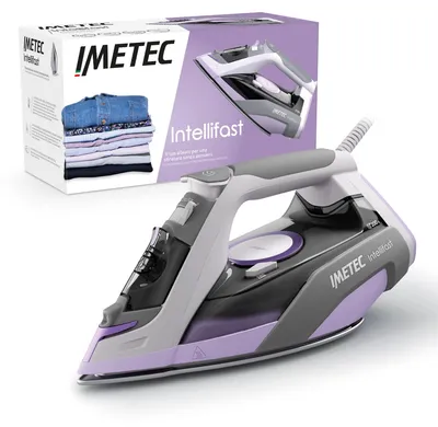 Obrázok produktu pre Imetec Intellifast, Suché aj parné žehlenie, Keramická žehliaca plocha, 1,9 m, 200 g/min, Šedá, Purpurová, 0,3 L