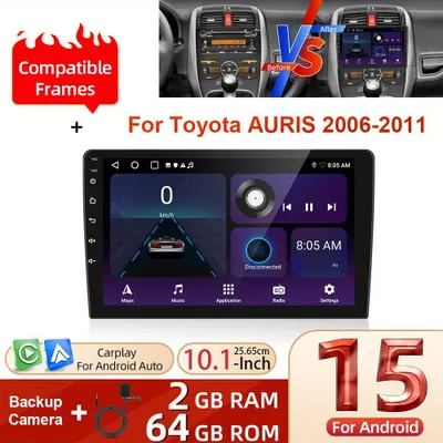 Zdjęcie produktu dla Radio samochodowe multimedialne z 10-calowym dotykowym ekranem Full HD, obsługą CarPlay i Android Auto bezprzewodowo, oraz z wbudowaną kamerą