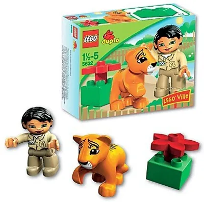 Produktbild von Lego Ville Duplo 5632 Tigerbaby Mit Pflegerin Zoo Tiger Löwe Baby