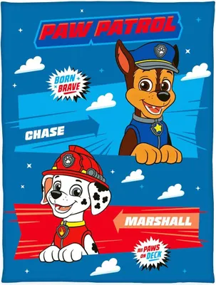 Produktbild von Herding Fleecedecke 130x170cm Paw Patrol Chase Marshall Kuscheldecke Blau Kinder Decke Fleece