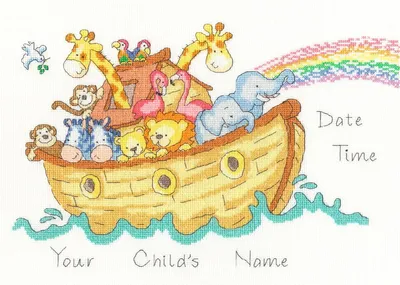 Immagine prodotto di Set per punto croce Bothy Threads "Baby Ark Sampler", 36x26 cm, XNB5, schema contato