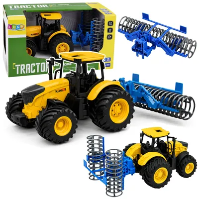 Obrázek produktu pro Zemědělský zemědělský traktor s válečkovými světly zní žlutě 1:24