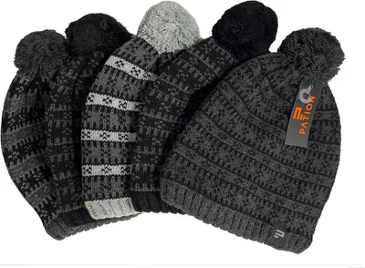 Image de bonnet pour homme avec pompon 5pcs.