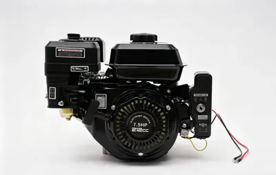 Produktbild von Benzinmotor 7,5 PS 210 ccm - 4-Takt OHV Universalmotor - Luftgekühlt - Seilzugstart - Für Gokart Stromerzeuger Holzspalter Bodenfräse - Schwarz