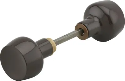 Image de Paire de boutons Horga pour porte, carré 6mm, 1 portée, marron - THIRARD