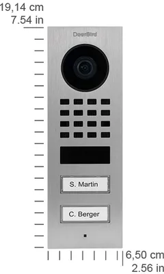 Immagine prodotto di DoorBird D1102V IP Vid. Porta. V2A Edels. 2 pulsanti di chiamata Montaggio a superficie