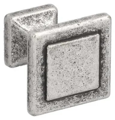 Produktbild von Knopf für Möbel, aus Zamak, Durchmesser 24 mm x 24 mm, gebürstetes Silber