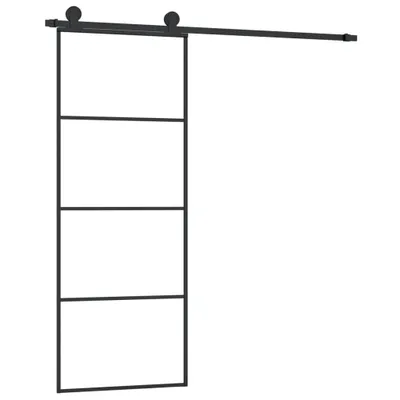 Produktbild von vidaXL Schiebetür mit Beschlag 76x205 cm ESG-Glas & Aluminium