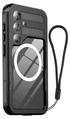 Immagine prodotto di Custodia Redpepper, compatibile con Galaxy S26, con tecnologia MagSafe, impermeabile ( IP68), resistente agli urti (cadute da 2 metri), con cordino, colore nero