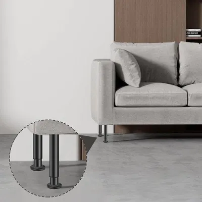 Produktbild von Famanu Möbelbeine Set von 4 - Metall schwarz - universelle Möbelfüße für Sofa, Bett, Schrank