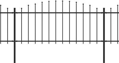 Obrázok produktu pre vidaXL Záhradný plot s hrotom 892,5 x 75 cm čierny