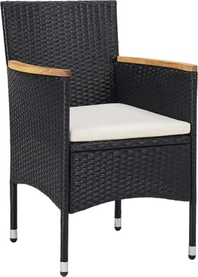 Produktbild von vidaXL Garten-Essstühle 2 Stk. Poly Rattan Schwarz