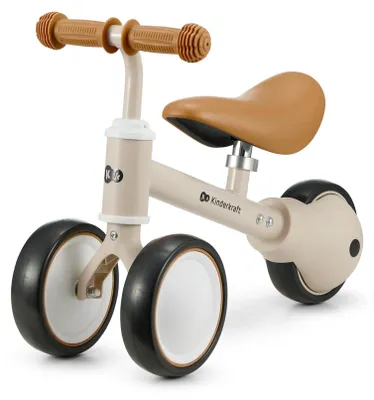 Image de Kinderkraft CUTIE Tricycle - Mini tricycle/toboggan - Selle réglable - Pneus EVA - Léger et compact - A partir de 1 an - Châssis en acier - Beige