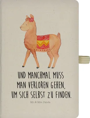 Produktbild von Mr. & Mrs. Panda Journal Alpaka Stolz - Transparent - Geschenk, Kladde, A5 Notizbuch Kariert, Lama, Tagebuch, Reisetagebuch