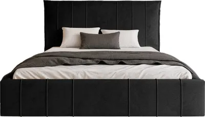 Produktbild von FEDVE Polsterbett Acate aus Velvet 180x200 cm, Schwarz