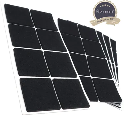 Produktbild von Adsamm® | 40 x selbstklebende Filzgleiter / Schwarz / 50x50 mm / quadratisch / Möbelgleiter aus Filz mit 3.5 mm Stärke
