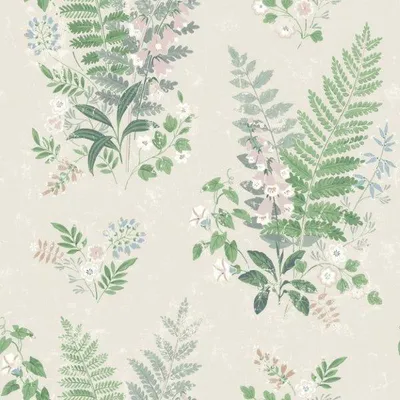 Immagine prodotto di Carta da parati Borastapeter con fiori verdi e beige - 660427 - 53 cm x 10,05 m
