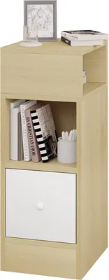 Produktbild von EUGAD Nachttisch schmal, mit Ablagen Schublade, Nachtschrank, Hell Eiche
