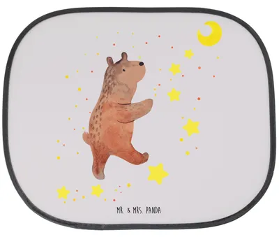 Produktbild von Mr. & Mrs. Panda Sonnenschutz Auto Bär Träume - Grau Pastell - Geschenk, saugnapf, Traumdeutung, Autosonnenschutz, Träumen, Teddy, autofenster, Traum, für Autoscheiben