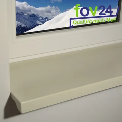 Produktbild von Werzalit Fensterbank Exclusiv Weiß, Tiefe: 500 mm x Länge: 1100 mm ohne Seitenabschluss
