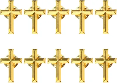 Imagen del producto de Broches de metal con forma de cruz, paquete de 10 unidades, prendedores para ropa